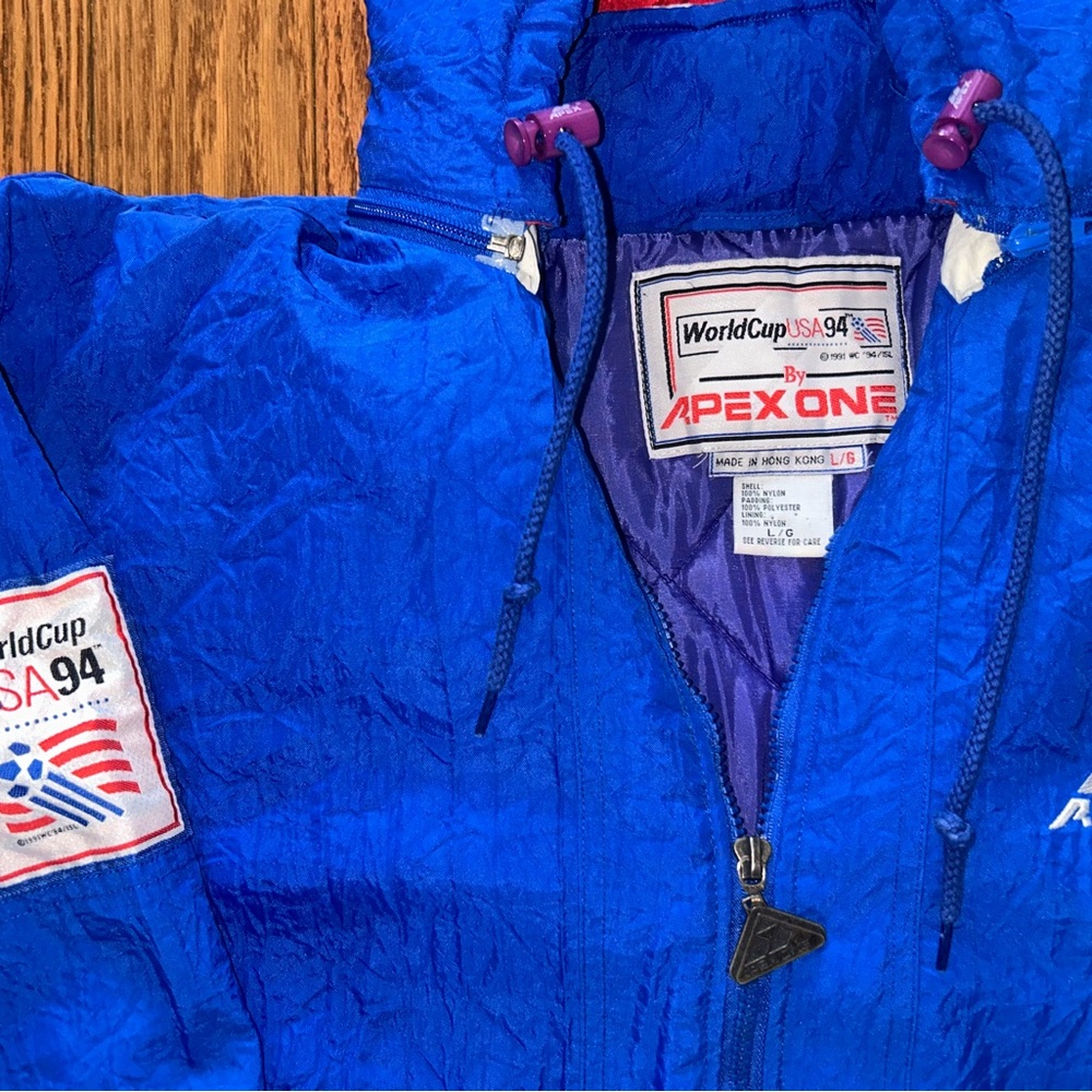 USA 1994 World Cup Apex One Vintage 1/2 Zip Puffer Jacket Size Large - Picture 3 of 5